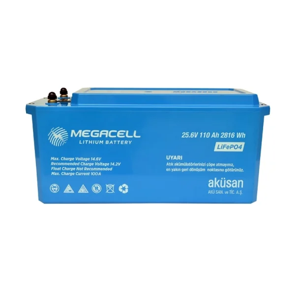 Megacell 25,6V 110Ah LiFePO4 Lityum Demir Fosfat Akü